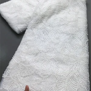 Latest French Mesh Lace Beads Fabric High Quality African Nigerian Tulle Mesh Lace Luxury Wedding Dresses For Women,2.5yards4034