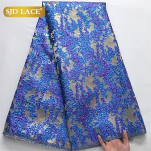 SJD LACA African Brocade Lace Damask Lace Fabrics 2025 High Quality Nigerian Jacquard French For Sewing Women Party Dresses 4115